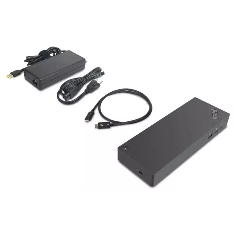 Lenovo 40AN0135EU dokavimo stotelė / prievadų replikatorius Laidinė Thunderbolt 3 Juoda, Raudona