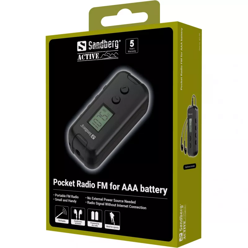 Nešiojamas radijas Sandberg 421-00 FM 76–109 MHz juodas