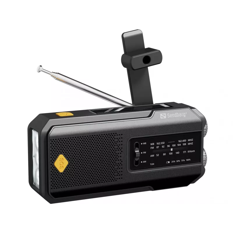 Sandberg Survivor Radio All-in-1 2000, nešiojamas, AM, FM, 87-180 MHz, 520-1710 kHz, 3 W, analoginis