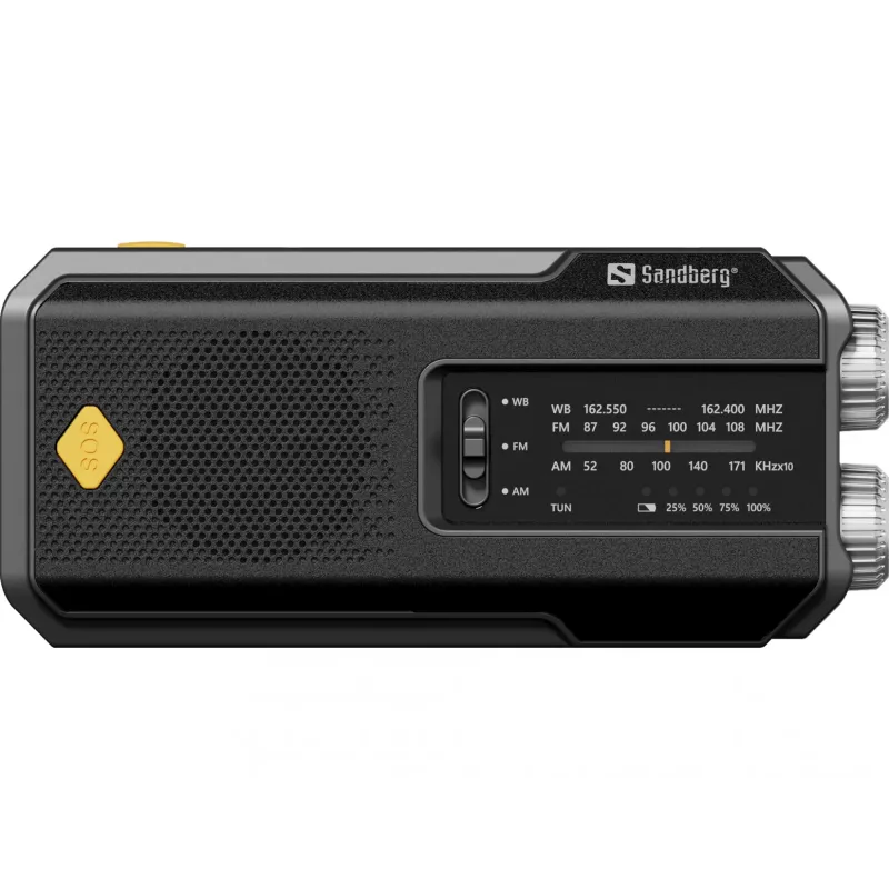 Sandberg Survivor Radio All-in-1 2000, nešiojamas, AM, FM, 87-180 MHz, 520-1710 kHz, 3 W, analoginis