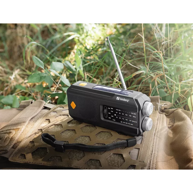 Sandberg Survivor Radio All-in-1 2000, nešiojamas, AM, FM, 87-180 MHz, 520-1710 kHz, 3 W, analoginis