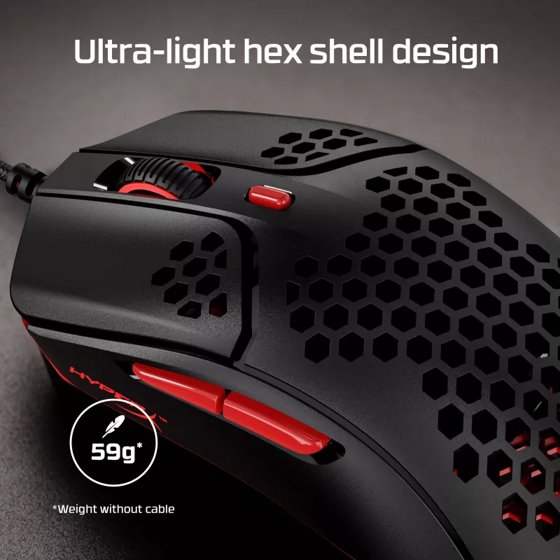 HyperX Pulsefire Haste - žaidimų pelė (juoda-raudona)