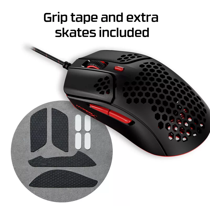 HyperX Pulsefire Haste - žaidimų pelė (juoda-raudona)