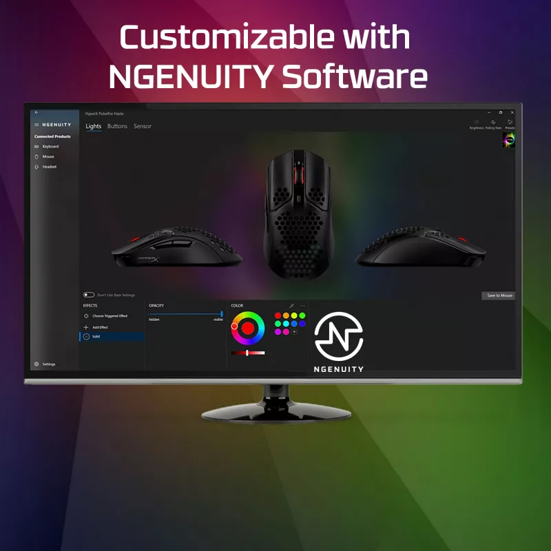 HyperX Pulsefire Haste - žaidimų pelė (juoda-raudona)