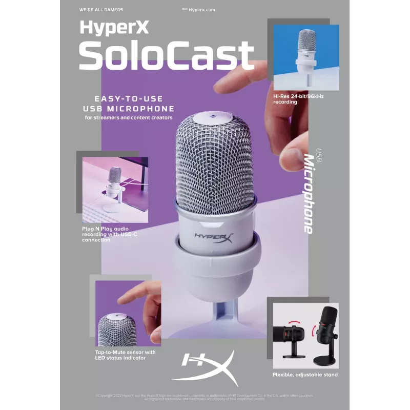 HyperX SoloCast – USB mikrofonas (juodas)