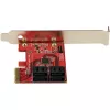 StarTech.com SATA PCIe kortelė – 4 prievadų PCIe SATA plėtinio kortelė – 6Gbps – žemo profilio laikiklis – sukrautos SATA jungtys – ASM1164 ne RAID – PCI Express į SATA keitiklis