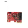 StarTech.com SATA PCIe kortelė – 4 prievadų PCIe SATA plėtinio kortelė – 6Gbps – žemo profilio laikiklis – sukrautos SATA jungtys – ASM1164 ne RAID – PCI Express į SATA keitiklis
