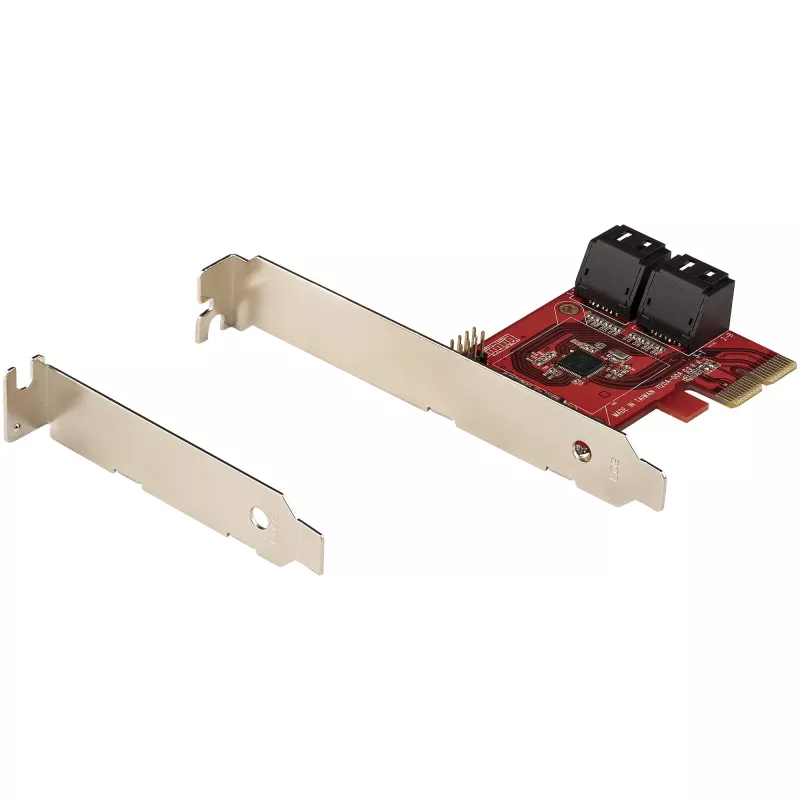 StarTech.com SATA PCIe kortelė – 4 prievadų PCIe SATA plėtinio kortelė – 6Gbps – žemo profilio laikiklis – sukrautos SATA jungtys – ASM1164 ne RAID – PCI Express į SATA keitiklis