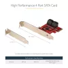 StarTech.com SATA PCIe kortelė – 4 prievadų PCIe SATA plėtinio kortelė – 6Gbps – žemo profilio laikiklis – sukrautos SATA jungtys – ASM1164 ne RAID – PCI Express į SATA keitiklis