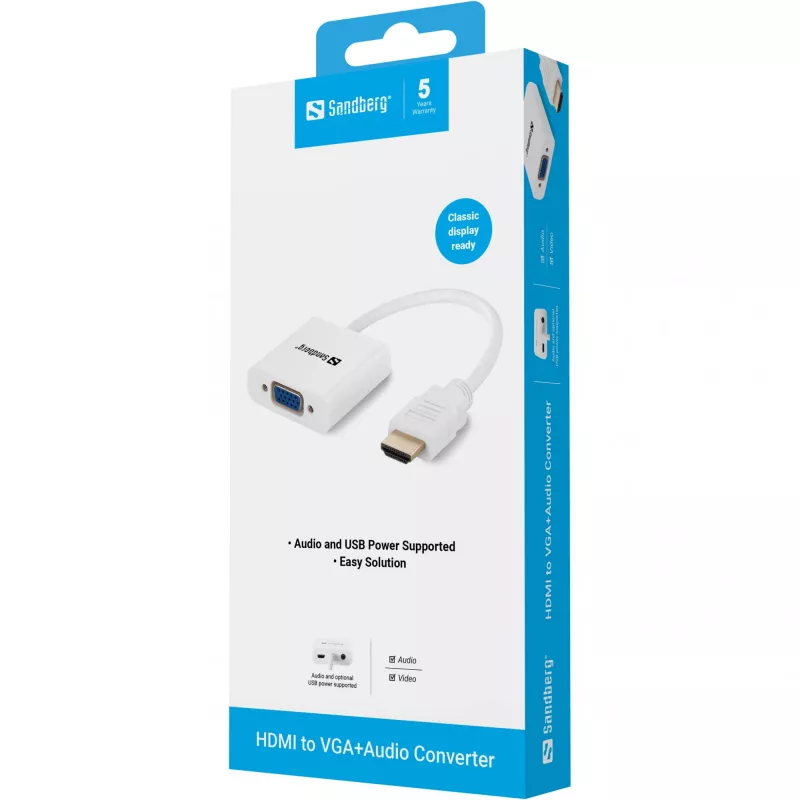 HDMI į VGA+Garso keitiklis Sandberg 508-77