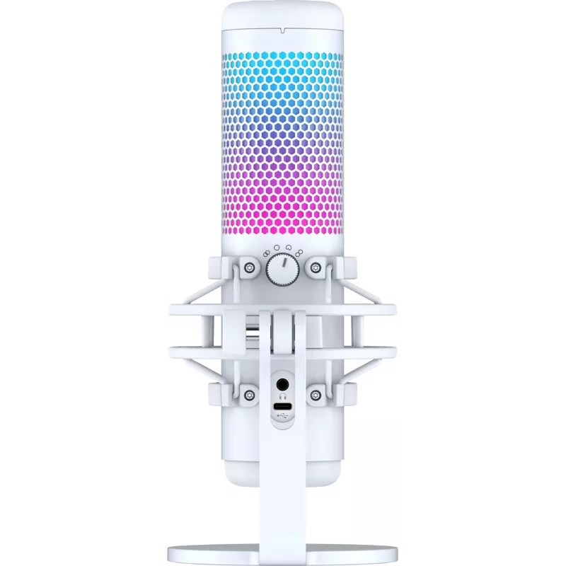 Mikrofonas HyperX QuadCast S USB RGB baltai pilkas