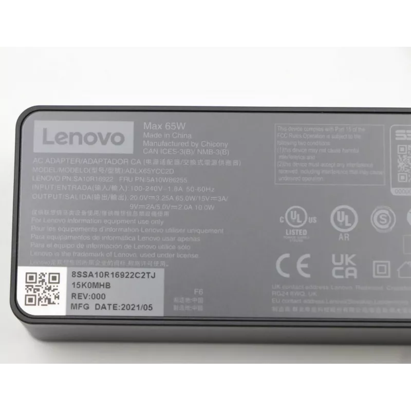 Lenovo 5A10W86255 maitinimo adapteris / keitiklis, vidaus, 65 W, juodas