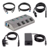 StarTech.com 4 prievadų USB-C centras su atskirais jungikliais, USB 3.0 5Gbps, maitinimo adapteriu, USB-C į USB-A, su BC 1.2