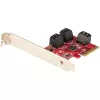 StarTech.com 6 prievadų SATA PCIe kortelė - 6Gbps - Žemo/viso profilio - Sukrautos SATA jungtys - ASM1166 be RAID - PCI Express į SATA adapteris