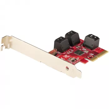 StarTech.com 6 prievadų SATA PCIe kortelė - 6Gbps - Žemo/viso profilio - Sukrautos SATA jungtys - ASM1166 be RAID - PCI Express į SATA adapteris