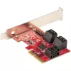 StarTech.com 6 prievadų SATA PCIe kortelė - 6Gbps - Žemo/viso profilio - Sukrautos SATA jungtys - ASM1166 be RAID - PCI Express į SATA adapteris