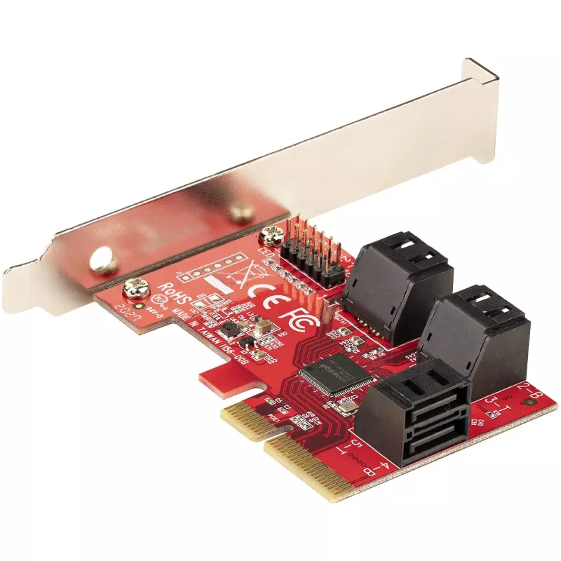 StarTech.com 6 prievadų SATA PCIe kortelė - 6Gbps - Žemo/viso profilio - Sukrautos SATA jungtys - ASM1166 be RAID - PCI Express į SATA adapteris