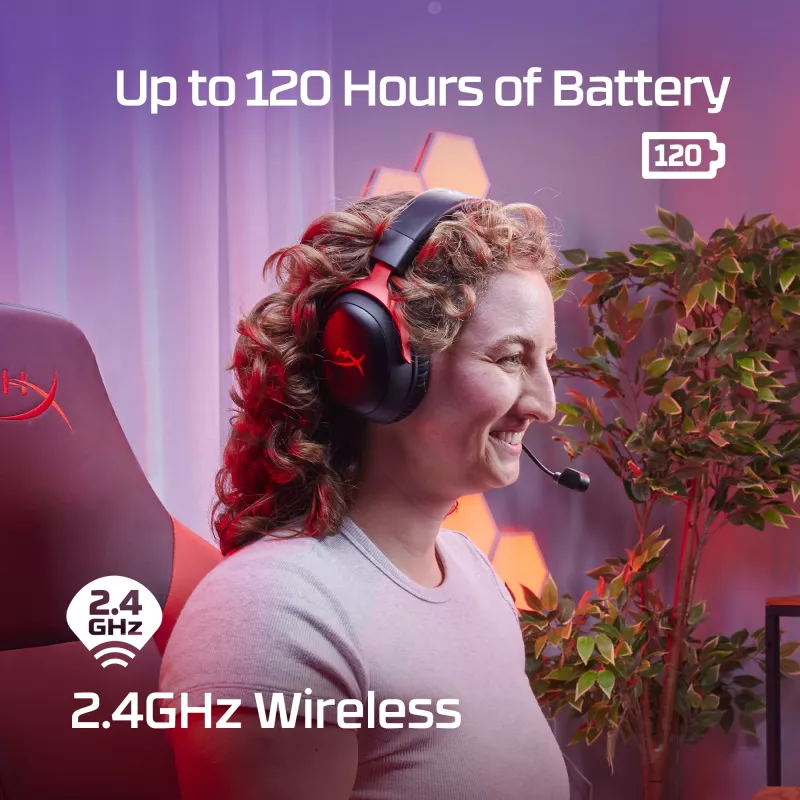 HyperX Cloud III Wireless – Belaidės žaidimų ausinės, Juoda/Raudona