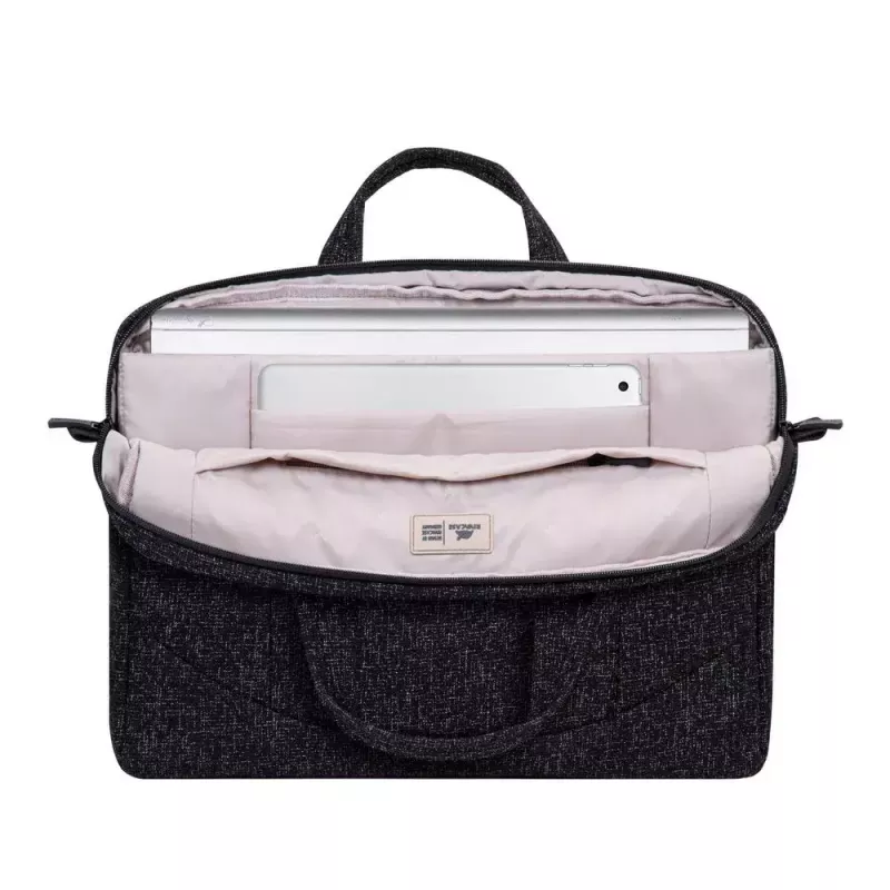 „Rivacase 7931“ rankinė nešiojimui – 39,6 cm (15,6 inch) juoda-balta