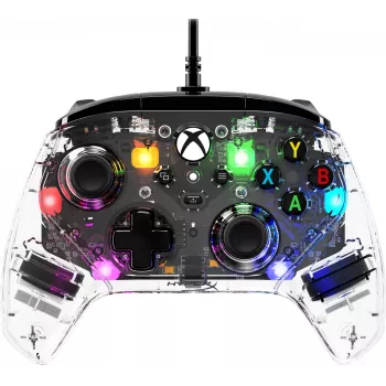 HyperX Clutch Gladiate – Laidinis žaidimų valdiklis su RGB apšvietimu, Xbox, skaidrus