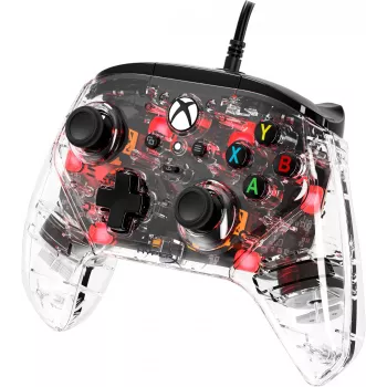 HyperX Clutch Gladiate – Laidinis žaidimų valdiklis su RGB apšvietimu, Xbox, skaidrus