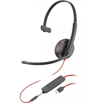HP Poly Blackwire C3215 Monofoninė ausinė su dėklu (Bulk), laidinė, biurui/skambučių centrui, 87 g, ausinė, juoda