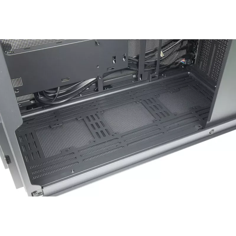 Korpusas PC Mini Tower INTER-TECH IM-2 Expander, Mini-ITX/Micro ATX, palaiko ATX/SFX maitinimo šaltinius, 2,5 colio ir 3,5 colio diskus, priekiniai/viršutiniai ventiliatoriai 120/140 mm, juodas