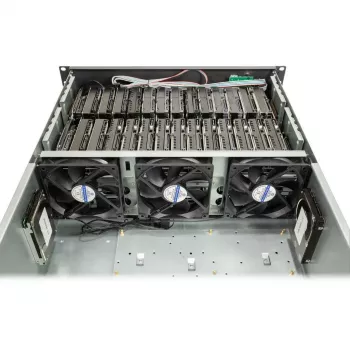 Kompiuterio korpusas Inter-Tech 4F28 Rack juodas, sidabrinis