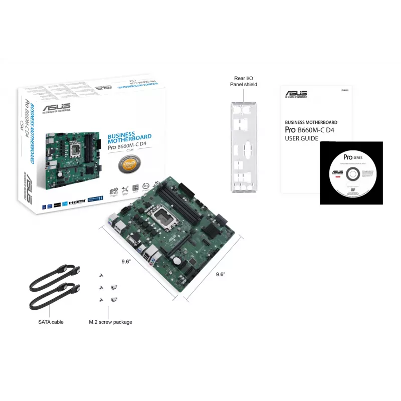 ASUS PRO B660M-C D4-CSM Intel B660 LGA 1700 micro ATX pagrindinė plokštė