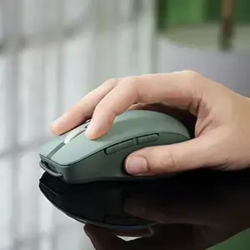 Pelė ASUS SmartO MD200 Silent Plus — Ambidekstrinė RF belaidė + Bluetooth, optinė 4200 DPI, 6 mygtukų, žalia