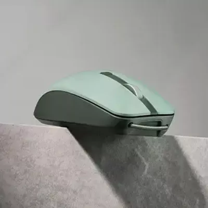 Pelė ASUS SmartO MD200 Silent Plus — Ambidekstrinė RF belaidė + Bluetooth, optinė 4200 DPI, 6 mygtukų, žalia