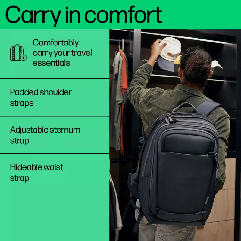 HP Travel Plus 30L 17 colių nešiojamojo kompiuterio kuprinė