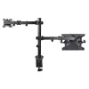 StarTech.com Monitor Laikiklis su VESA Nešiojamo Kompiuterio Padėklu, Nešiojamam Kompiuteriui (4,5 kg) ir Vienam Ekranui iki 32 colių (8 kg), Juodas, Vėdinamas Padėklas, Reguliuojamas Laikiklis, C-spaustuvo/Angos Tvirtinimas