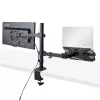 StarTech.com Monitor Laikiklis su VESA Nešiojamo Kompiuterio Padėklu, Nešiojamam Kompiuteriui (4,5 kg) ir Vienam Ekranui iki 32 colių (8 kg), Juodas, Vėdinamas Padėklas, Reguliuojamas Laikiklis, C-spaustuvo/Angos Tvirtinimas