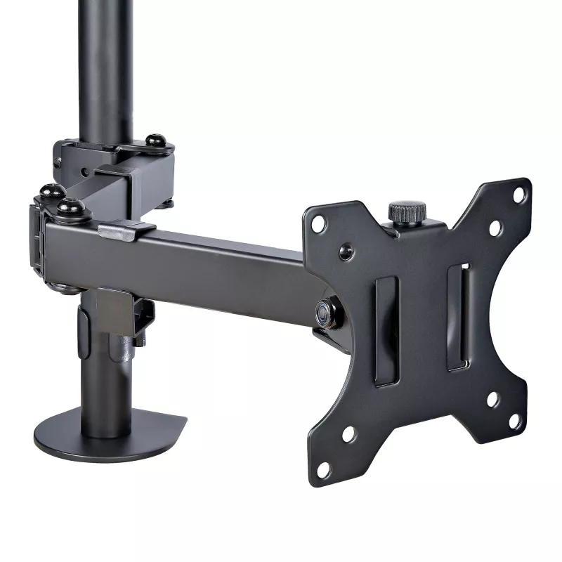 StarTech.com Monitor Laikiklis su VESA Nešiojamo Kompiuterio Padėklu, Nešiojamam Kompiuteriui (4,5 kg) ir Vienam Ekranui iki 32 colių (8 kg), Juodas, Vėdinamas Padėklas, Reguliuojamas Laikiklis, C-spaustuvo/Angos Tvirtinimas