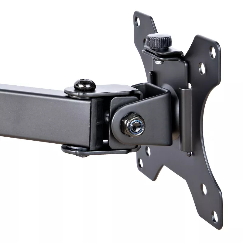 StarTech.com Monitor Laikiklis su VESA Nešiojamo Kompiuterio Padėklu, Nešiojamam Kompiuteriui (4,5 kg) ir Vienam Ekranui iki 32 colių (8 kg), Juodas, Vėdinamas Padėklas, Reguliuojamas Laikiklis, C-spaustuvo/Angos Tvirtinimas