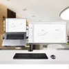 StarTech.com Monitor Laikiklis su VESA Nešiojamo Kompiuterio Padėklu, Nešiojamam Kompiuteriui (4,5 kg) ir Vienam Ekranui iki 32 colių (8 kg), Juodas, Vėdinamas Padėklas, Reguliuojamas Laikiklis, C-spaustuvo/Angos Tvirtinimas
