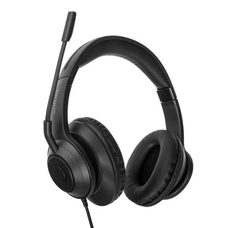 Targus AEH102GL ausinės su mikrofonu, laidinės, ant galvos, skambučiams ir muzikai, USB Type-A, juodos