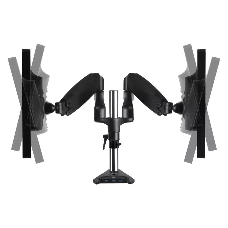 ARCTIC Z2-3D Gen 3 Dvigubo monitoriaus laikiklis su dujine spyruokle, spaustuvas, 8 kg, 73,7 cm (29 col.), 86,4 cm (34 col.), 100 x 100 mm, Juodas