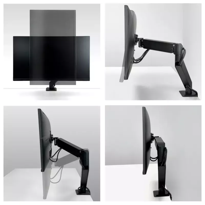 Stalinis laikiklis monitoriui su dujine spyruokle ARCTIC X1-3D — iki 43 colių / 10 kg, VESA 75x75–100x100, juodas