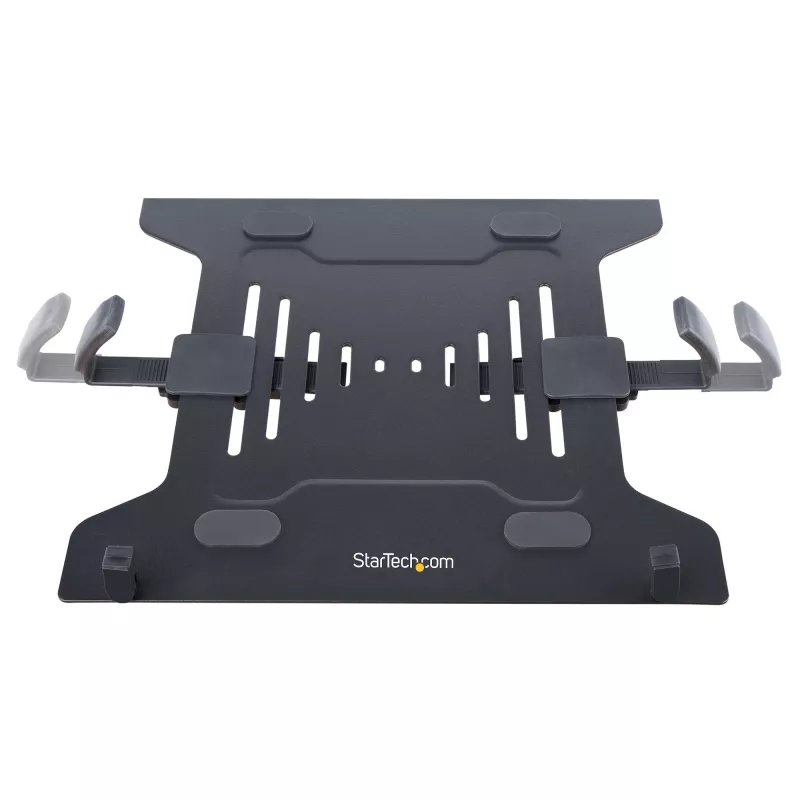 StarTech.com Laptop Desk Mount – laikiklis nešiojamam kompiuteriui ir monitoriui, tinka iki 34 colių (8 kg) monitoriams ir iki 4,5 kg nešiojamiesiems, reguliuojama VESA padėklo rankena, spaustuvinis / grometinis tvirtinimas