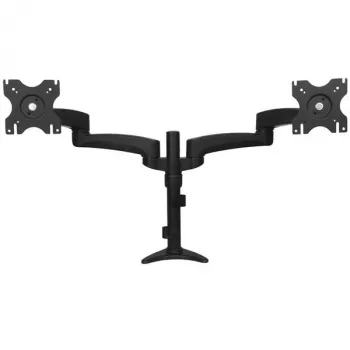 StarTech.com Dviejų monitorių laikiklis ant stalo - šarnyrinis, spaustuvinis, 13.6 kg, 30.5 cm (12 col.), 61 cm (24 col.), 100 x 100 mm, juodas