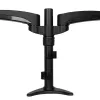 StarTech.com Dviejų monitorių laikiklis ant stalo - šarnyrinis, spaustuvinis, 13.6 kg, 30.5 cm (12 col.), 61 cm (24 col.), 100 x 100 mm, juodas