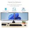 StarTech.com Dvigubas monitoriaus laikiklis ant stalo, pilnas judesys, iki 32 colių (8 kg), aukščio reguliavimas, spaustuvinis/anginis tvirtinimas, mechaninė spyruoklė