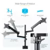 StarTech.com Dvigubas monitoriaus laikiklis ant stalo, pilnas judesys, iki 32 colių (8 kg), aukščio reguliavimas, spaustuvinis/anginis tvirtinimas, mechaninė spyruoklė