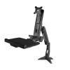 StarTech.com Sėdimos-stovimos darbo vietos monitoriaus ranka – reguliuojamas stalinis laikiklis vienam 34 colių VESA monitoriui su ergonomiška svirtimi ir klaviatūros padėklu