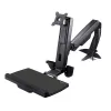 StarTech.com Sėdimos-stovimos darbo vietos monitoriaus ranka – reguliuojamas stalinis laikiklis vienam 34 colių VESA monitoriui su ergonomiška svirtimi ir klaviatūros padėklu