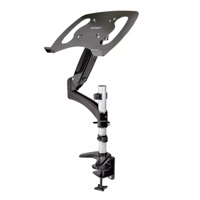 StarTech.com stalinis laikiklis nešiojamam kompiuteriui ir monitoriui - pilno judesio ranka, tinka iki 34 colių monitoriui, VESA laikiklis, ergonomiškas reguliuojamas stovas, tvirtinimas spaustuku