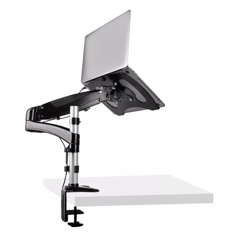 StarTech.com stalinis laikiklis nešiojamam kompiuteriui ir monitoriui - pilno judesio ranka, tinka iki 34 colių monitoriui, VESA laikiklis, ergonomiškas reguliuojamas stovas, tvirtinimas spaustuku