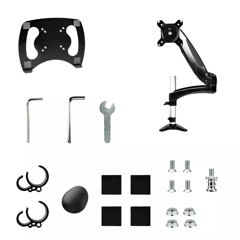StarTech.com stalinis laikiklis nešiojamam kompiuteriui ir monitoriui - pilno judesio ranka, tinka iki 34 colių monitoriui, VESA laikiklis, ergonomiškas reguliuojamas stovas, tvirtinimas spaustuku